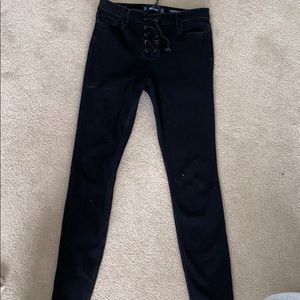 Black Hollister lace up Skinny Jeans
